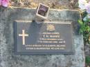 
T.H. MAHER,
died 17 Feb 2002 aged 79 years,
husband of Elizabeth, father grandfather;
Toogoolawah Cemetery, Esk shire

