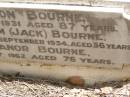 
Toowong Cemetery por: 13, sect: 55, grave:4;
Hobbs William, 09  12  1890;
Bourne Emily, 24  01  1915;
Hobbs Ann, 02  10  1875;
Bourne Cicely Orton, 20  06  1908, 18 years;
Hobbs Anna Luisa, 14  02  1914;
Hobbs Edwin, 14  06  1929, 53 years;
Bourne Clfred Edward, 26  07  1972, 0 years;
Bourne Muriel Eleanor, 06  11  1964;
Bourne Joseph Orton, 28  11  1931, 87 years; 

Edward HOBBS,
d: Redcliffe 4 Jan 1875, aged 13yrs 9Mon;
Alfred HOBBS,
d: 30 Nov 1878, aged 19;

Arthur HOBBS,
d: 24 Feb 1926, aged 55;

Edwin HOBBS,
d: 13 Jun 1929, aged 53;
Alice Mary Graham,
d: 29 Jul 1944, aged 71;

Anna Louisa HOBBS,
d: 13 Feb 1914, aged 79;

William HOBBS;

Cicely Orton BOURNE,
d: 19 Jun 1908, aged 18;

Emily (BOURNE),
wife of J O BOURNE,
d: 23 Jan 1815, aged 56;

Joseph Orton BOURNE,
d: 27 Nov 1931 aged 87;
Joseph William (Jack) BOURNE,
d: San Francisco 7 Sep 1934, aged 36;
Muriel Eleanor BOURNE,
d: 9 Feb 1962, aged 76;
