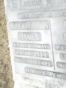 
sons brothers;
Robert Gordon JAMES,
died 28-10-1934 aged 10 years;
Alan JAMES,
died 31-1-1942 aged 4 years;
Upper Caboolture Uniting (Methodist) cemetery, Caboolture Shire
