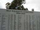 
Old Wickepin Cemetery 1906 - 1929

