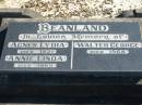 
BEANLAND;
Agnes Lydia, died 1921;
Annie Linda, died 1965;
Walter George, died 1968;
Woodford Cemetery, Caboolture

