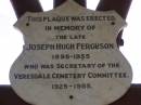 
Joseph Hugh FERGUSON
1895 - 1955
Woodhill cemetery (Veresdale), Beaudesert shire
