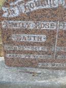 
Emily Rose DAUTH
25 Oct 1966, aged 75
Harry Otto Dauth
5 Feb 1960, aged 71
Woodhill cemetery (Veresdale), Beaudesert shire

