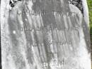 
Caroline TINWORTH
21 Aug 1902, aged 54
Woodhill cemetery (Veresdale), Beaudesert shire

