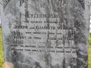 
Evelyn May (Wearing)
daughter of Joseph and Elizabeth Wearing
d: 14 Aug 1926, aged 33
Woodhill cemetery (Veresdale), Beaudesert shire


