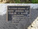 
Victor S Day
7 Oct 1957, aged 48
Mark Joshua Day
b: 2 Jun 1956, d: 9 Jun 2001
Woodhill cemetery (Veresdale), Beaudesert shire

