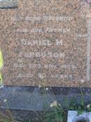 
Daniel M Ferguson
20 Nov 1958, aged 90
Agnes Annie Ferguson
5 Jul 1947, aged 74
Woodhill cemetery (Veresdale), Beaudesert shire

