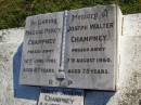 
Maggie Percy Champney
12 Jun 1981,aged 87
Joseph Walter Champney
7 Aug 1960, aged 75
Bruce Joseph Champney
b: 8 Feb 1923, d: 14 Dec 1995
Violet May Hurle
b: 1 Jul 1916, d: 31 Mar 2001
Woodhill cemetery (Veresdale), Beaudesert shire

