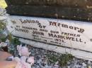 
John Edgar Markwell
6 Feb 1946, aged 57
Susan Anne Markwell
21 Nov 1957, aged 69

Alfred John Markwell
1913 - 1973

Marie Hannah Markwell
1914 - 1996

Woodhill cemetery (Veresdale), Beaudesert shire

